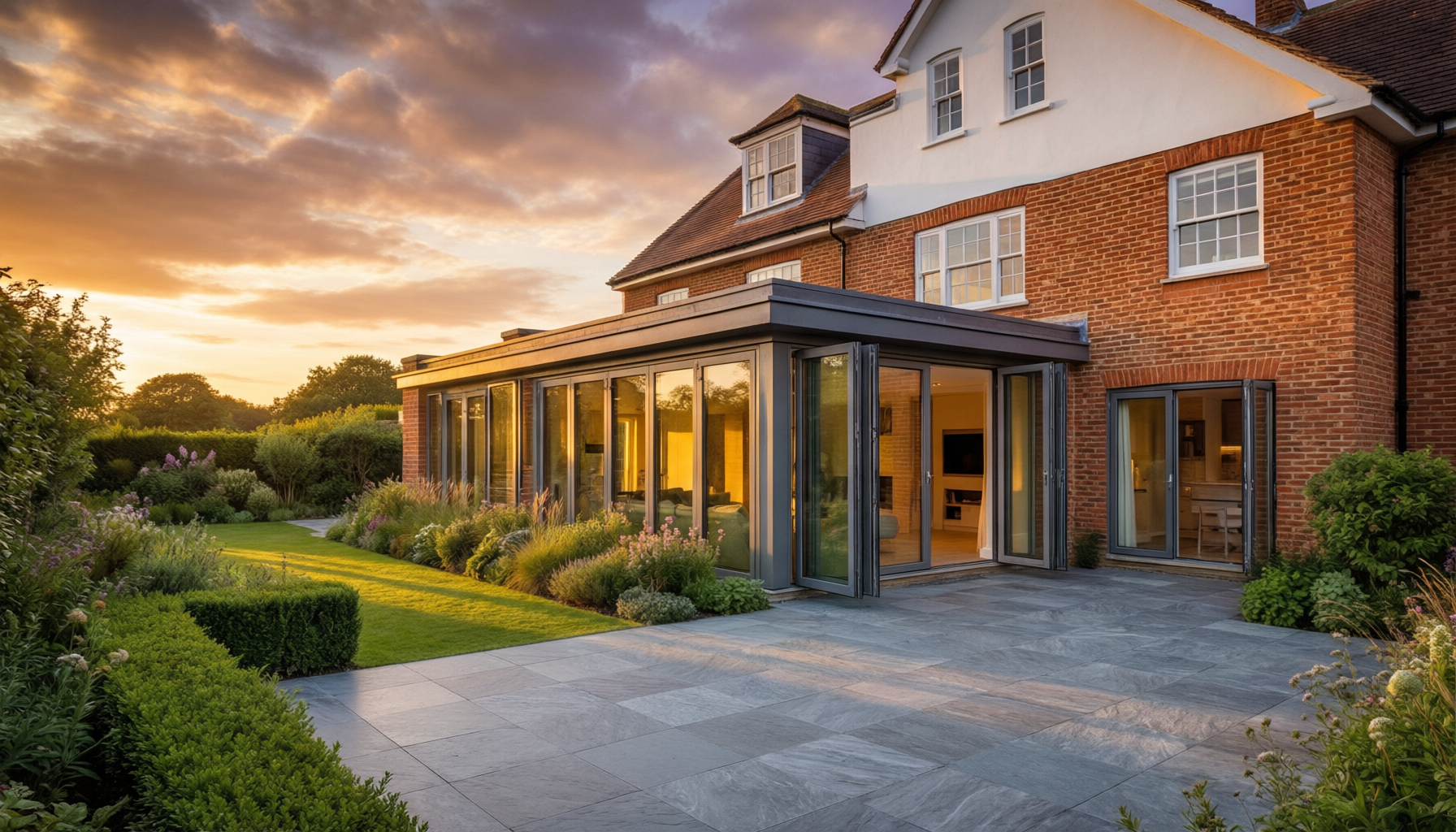 Modern UK home with a contemporary rear extension built by ARZ Construction